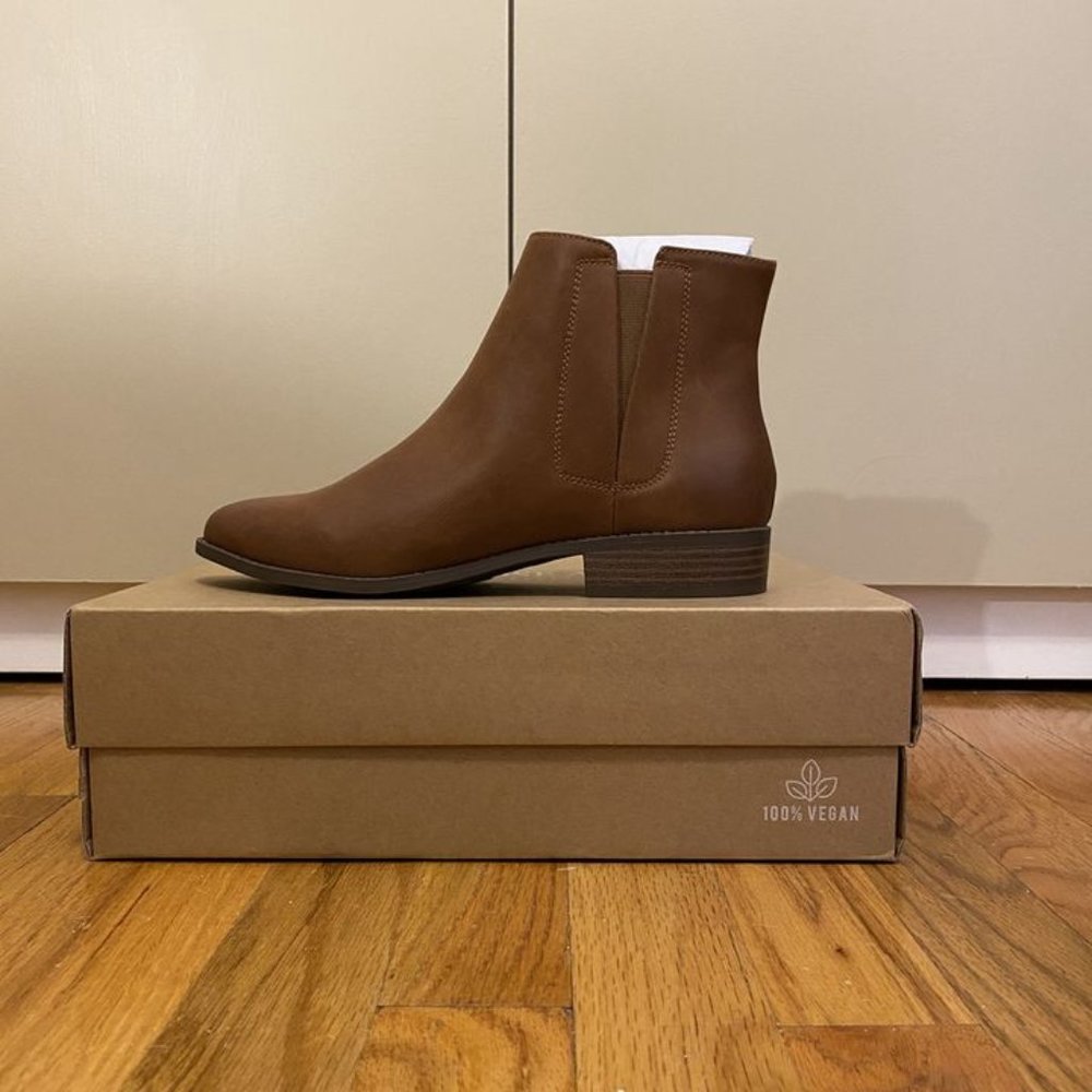 Melrose Ave Vegan Brown Leather Chelsea Boot